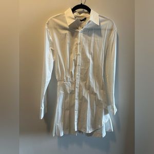 White Zara Pleated Dress